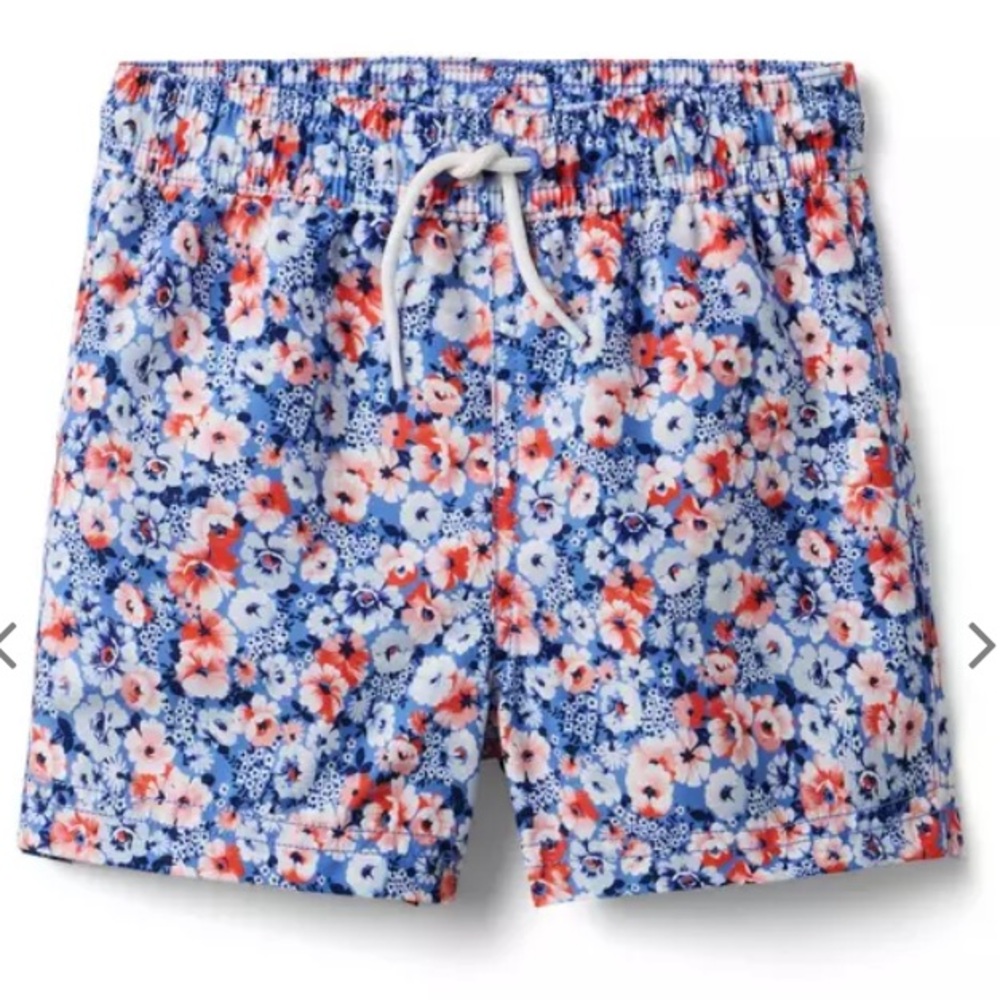 NWT- Janie and Jack Floral Swim Trunk